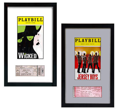 Playbill and Broadway Theatre Ticket Display Frame 